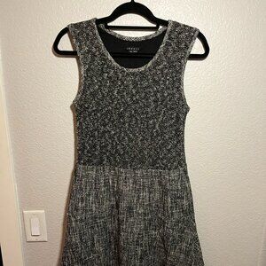 Theory Black Tweed Asymmetrical Seam Dress